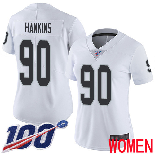 Oakland Raiders Limited White Women Johnathan Hankins Road Jersey NFL Football #90 100th Jersey